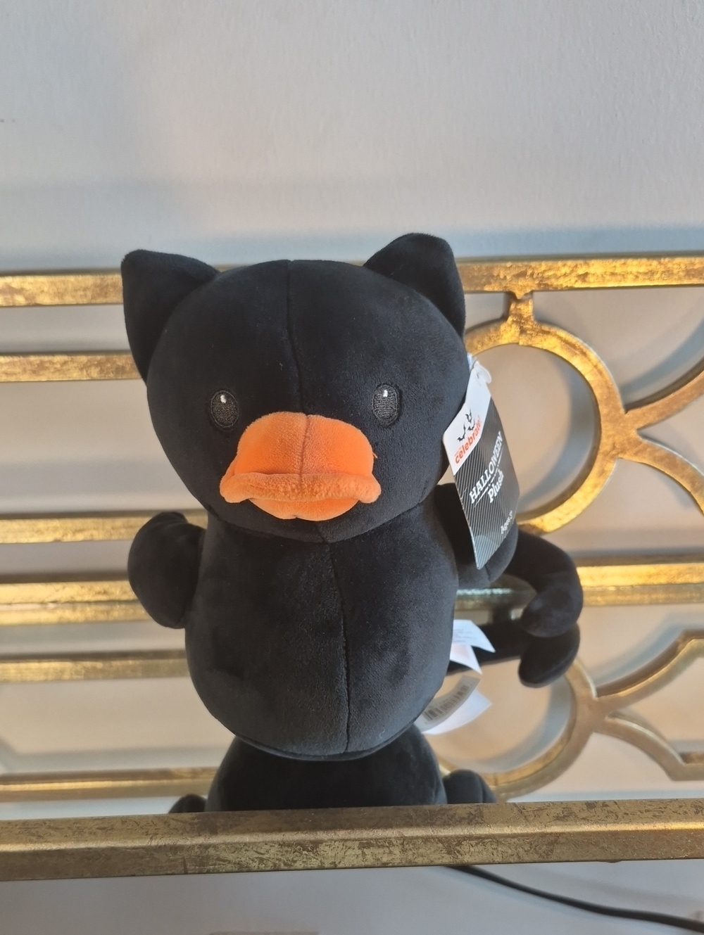 Halloween Quackerz the Black Duck Plush-Way to Celebrate, 7", Orange & Black.